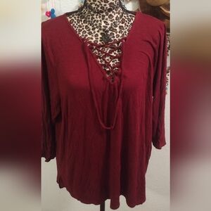 Moral Fiber lace up sexy top